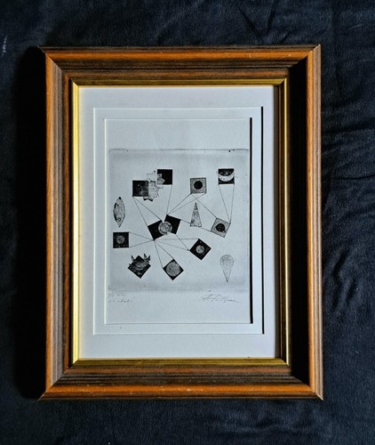 Gravure abstraite signée
