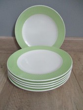6 VILLEROY & BOCH LUXEMBOURG APPLE GREEN DECOR FLAT PLATES / HORS D'OEUVRES