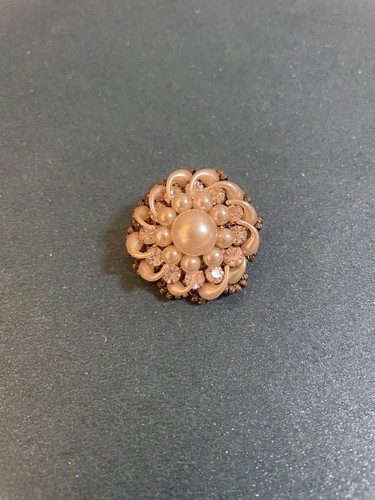 Broche vintage ronde fantaisie