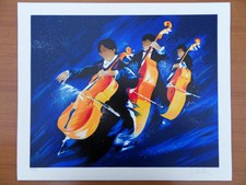 Victor SPAHN: Double Bass Trio Concert - Original Signed Screen Print