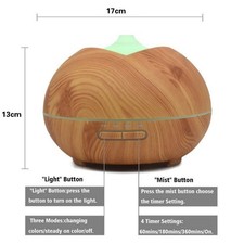 Diffuseur d'huiles essentielles 400ML avec contrôle brume et veilleuse LED apai