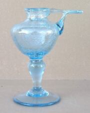 Lampe à huile VERRE SOUFFLE BULLE BLEU BIOT ? déco bubbled blown glass oil lamp