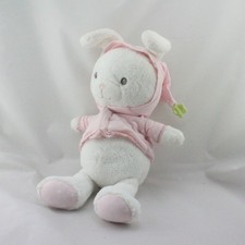 Doudou lapin blanc rose