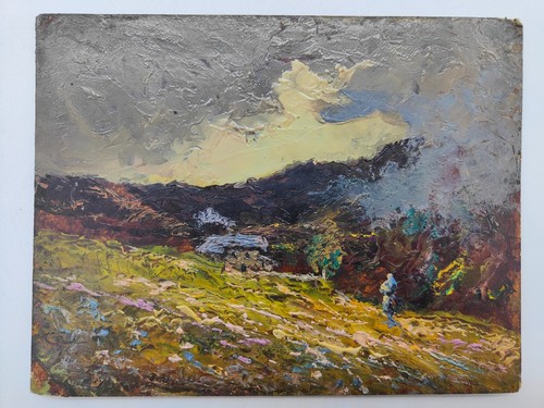 Peinture huile sur - peinture, carton