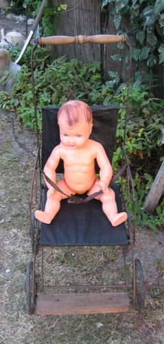 Ancienne poussette pliante - ancienne,