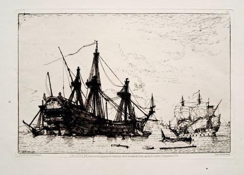 Gravure destappes vaisseau - destappes,,