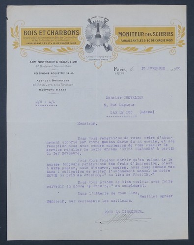 Facture 1920 moniteur des - moniteur,