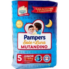 Set 6 Couches Pampers Soleil Et Lune Mutandino Pack De 14PZ Junior Taille 5