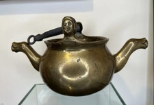 A Very Good Antique Bronze Lavabo, Flanders - Unusual Wrought Iron Handle c.1500