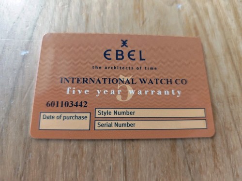 Ebel international guarantee - ebel,