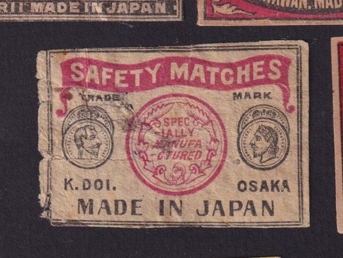 Antique match tag japan - match,