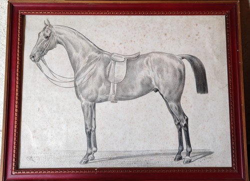 Ancien tableau cheval de - d'un,