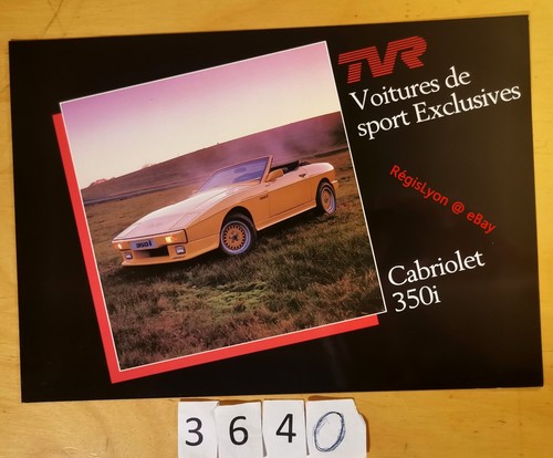 Tvr 350i cabriolet prospectus - tvr,