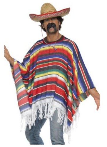 Poncho mexicain adultes - poncho,