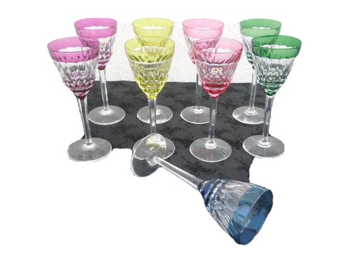 Verres cristal taillé couleur