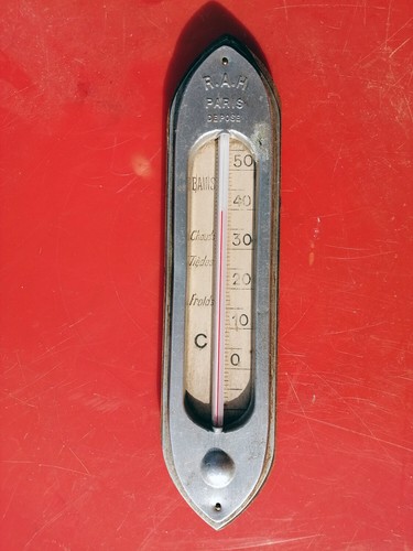 Ancien thermomètre étain - ancien,