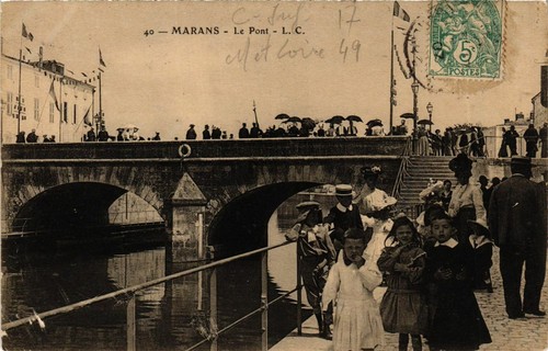 Cpa marans pont - marans,
