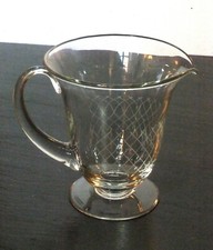 DAUM Engraved Crystal Jug Pitcher Water Jug