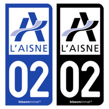 2 Autocollants plaque