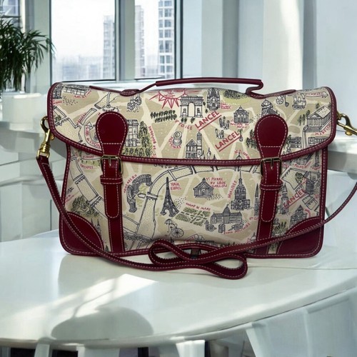 Lancel messenger red paris - red,