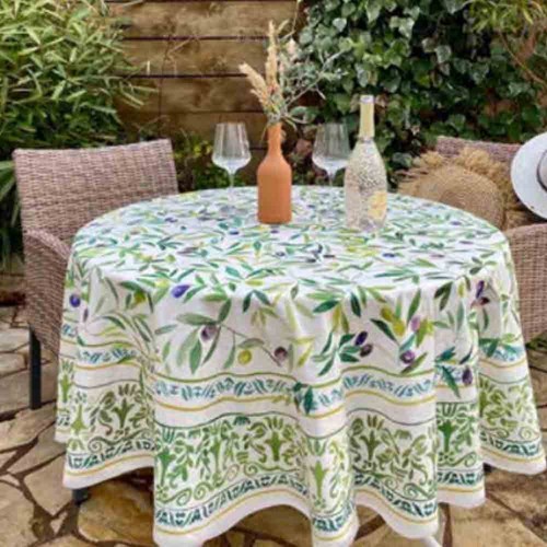 Nappe ronde coton enduit