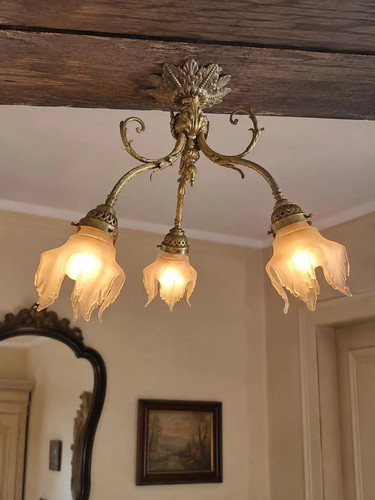 Lustre art nouveau français - français, 3