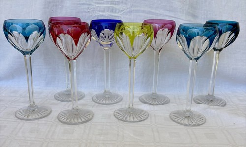 Verres pied cristal - cristal, de
