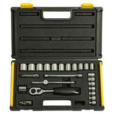 STANLEY 1-89-035 3/8" Square Drive 6 Point Metric Socket Set 24-Pieces