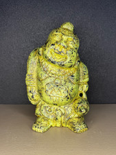 Wooden Carved Buddha Statuette H20cm Vintage Zen Decor