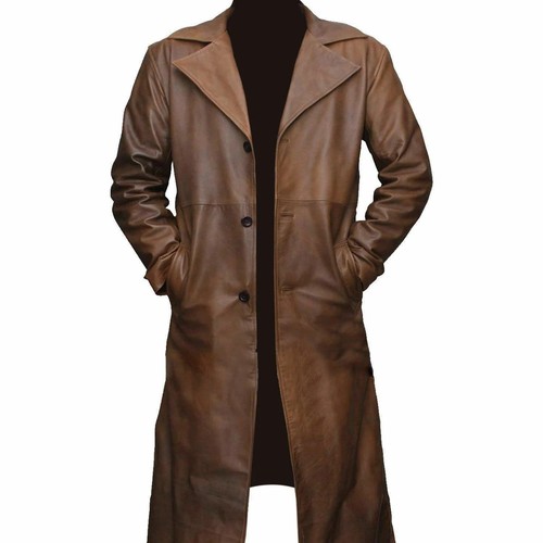 Manteau long marron pour homme