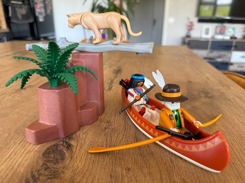 Playmobil trappeurs canoë - playmobil, +