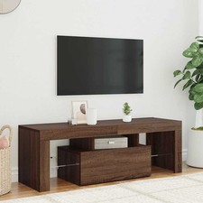 Meuble TV avec Lumières LED Armoire de Télévision Salon Gris Béton vidaXL