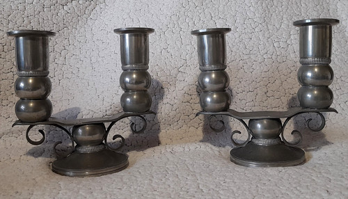Ancienne paire bougeoirs - ancienne, de