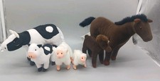 Ikea Minnen Farm Yard Animal Set Mom and Baby Horse Cow Sheep Plush Barn