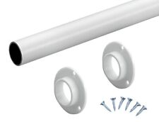 Tube Rond Ø 25 Mm Blanc Tringle À Vêtements Portant Avec Support Mur Set