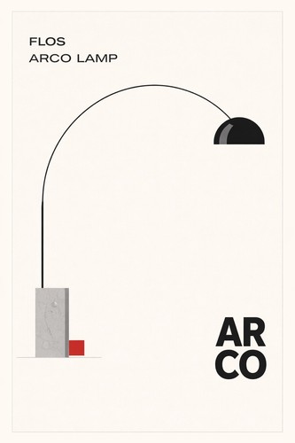 Flos arco lamp poster - arco, 🌟