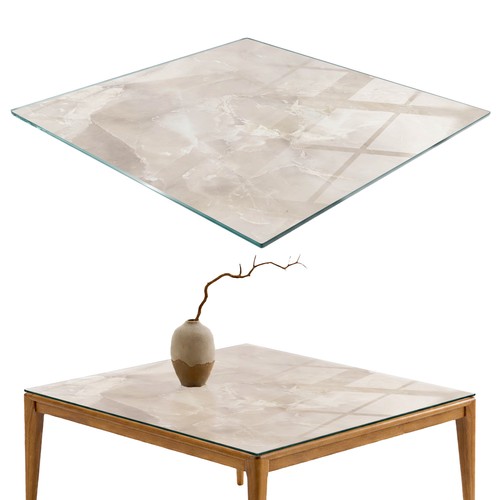 Table verre trempé plateau - table,