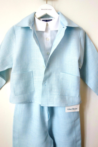 Ensemble pièces lin - lin, bleu