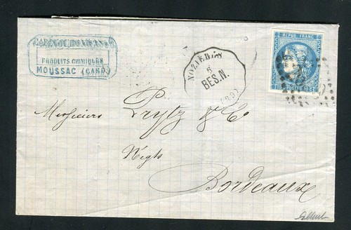 Rare lettre moussac gard - lettre,