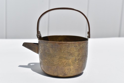 Antique chinese engraved brass - chinese,