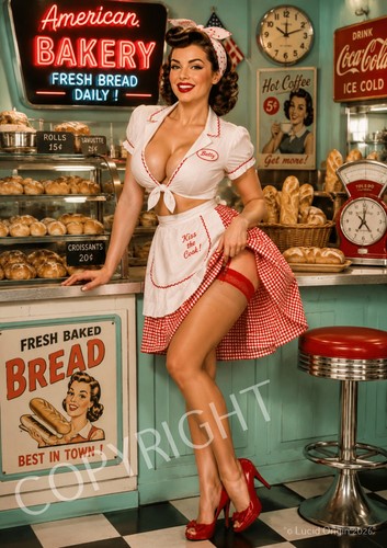 Photo pin serveuse - a4, pin-up