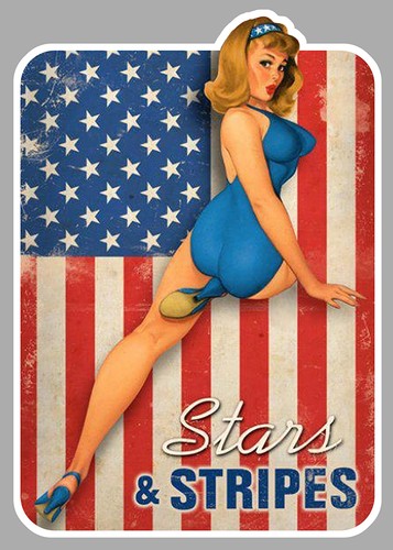 Pinup drapeau usa route - usa,