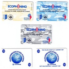 5 cartes téléphoniques