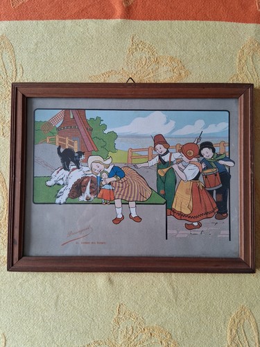 Gravure ancienne encadree - gravure,