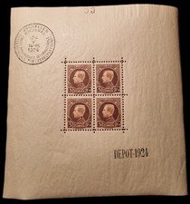 Feuille Timbre Belge 1924