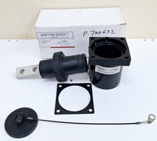 RigPower RMP-PMR-2M-BLK Panel Mount Receptacle 2 Hole Buss Bar Male Black