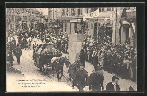 Cpa bourges fête historique - cpa, bourges,