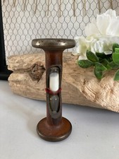 225 ⚜️ Old spool can of wire wood and metal hourglass shape H 14 cm