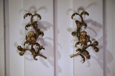 Paire d'appliques florales en