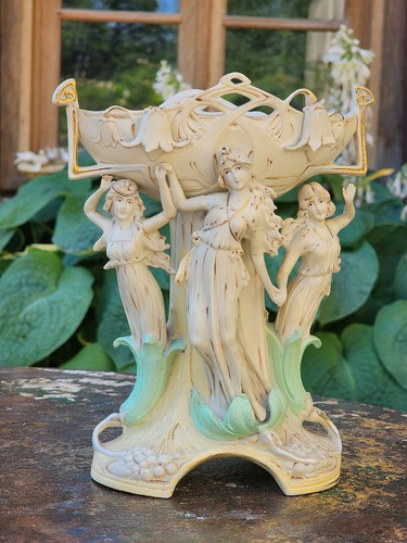 Vase art nouveau biscuit - nouveau,